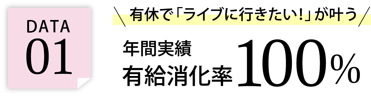 有休で「ライブに行きたい」が叶う有給消化率100%（年間実績）